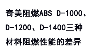 奇美TBBA系列防火級(jí)ABS D-1000、D-1200及D-1400之間的阻燃性能差異